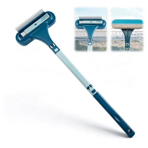 Window Screen Cleaner, 2 in 1 Detachable Window Cleaning Brush with Squeegee, Wet Dry Dual-Use...