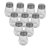 SECFOU Kleiner Salzstreuer 10 Stück Pfefferstreuer zum Grillen Kleiner Gewürzglas aus Glas mit Deckel Lebensmittelechtes Material Praktisch für Gruppenessen Geschäfte Restaurants Camping