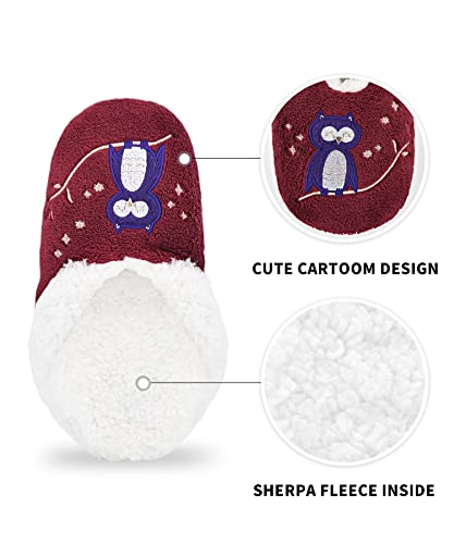 Image of DICUIRD Womens Cozy&Warm Soft Sole Slipper Socks with Grippers-Girls Teddy Fleece Indoor Slipper with Non-skid Bottoms