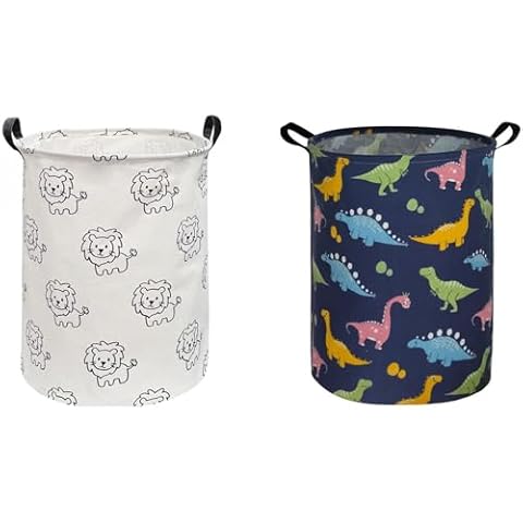 ESSME 2pack Baby Hamper,Dinosaur Laundry Basket,Baby Storage Basket,Dinosaur Hamper,Toy bin for Boys, Gift Baskets,Room Decor,Home Organizer Cover