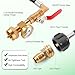 Propane Refill Adapter Hose 3 FT, Propane Refill Adapter for 1 lb. Tanks (QCC1/Type1 Inlet) with POL to QCC1 Propane Tank Adapter, Pressure Gauge, Valve, Caps, for Refilling from 20lb Cylinder