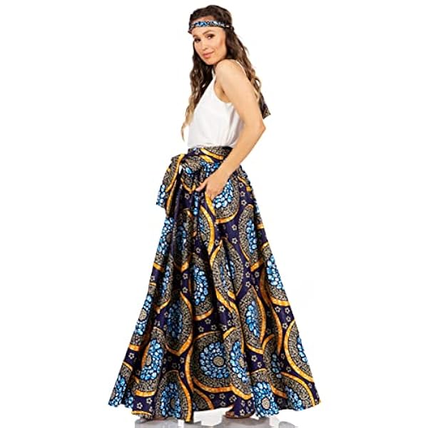 Sakkas Gonna Lunga Asma Second Convertibile Tradizionale Stampa Cerata con Cinturino Regolabile