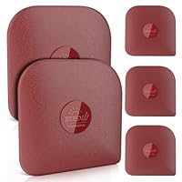 TMEDW Pan Scraper, 5 Pcs Pot Scraper, Pan Scraper Plastic, Multifunctional Scraper Tool for Kitchen, Non-Slip, Food Safe, High Heat Resistant-Red