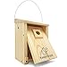 Produktbild KeepItWood Nistkasten aus Kiefernholz - Zum Aufhängen oder Anschrauben - Vogelhaus für Kleine Vögel wie Meise, Spatz oder Rotkehlchen - INKLUSIVE Räuberschutz und Klapptüre