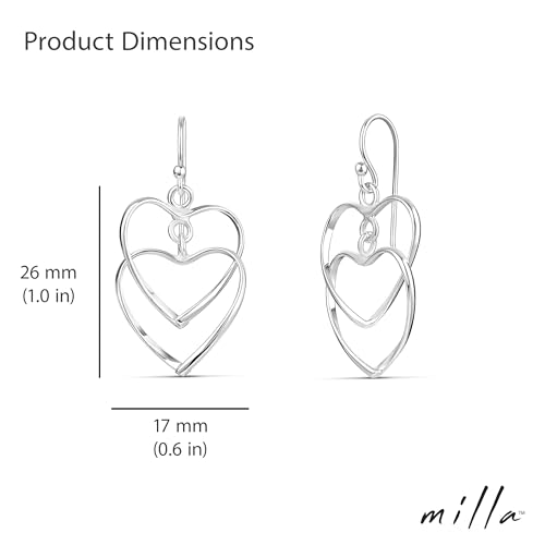 Milla Boho Earrings for Women Dangling | Flower Earrings | Heart Earrings | Tassel Earrings for Women | Dangle, French Wire Silver Earrings3