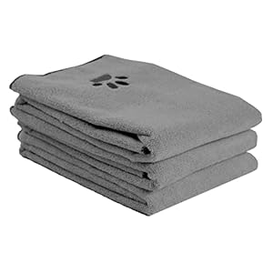 Ritz Premium Embroidered Microfiber Pet Towel (3-Pack), 18″ x 28″, Highly Absorbent, Fast-Drying, Long-Lasting, Super Soft 80% Polyester and 20% Polyamide Pet Cloth, Grey