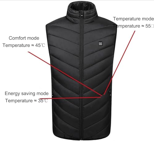 Chaleco calefactable eléctrico inteligente JvFbjLF para abrigarse en senderismo negro S 4