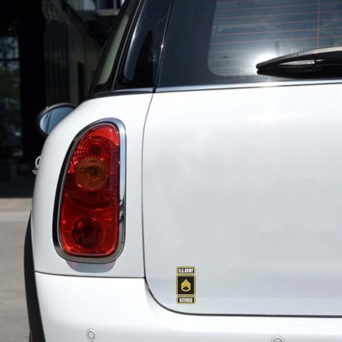 Image of Edward & Co Sticker U.S Army Enlisted Ranks Decal United States Military for Car Truck Window Laptop Bumper SGTSSGSFCMSG1SGSGM 2.5 w x 5.0 h in (Staff Sergeant E-6), BlackYellowWhite