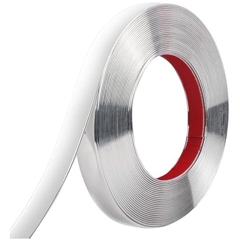 Yskzyz Peel and Stick Molding Trim Waterproof Mirror Tape Border Flexible Wall Trim Molding Self Adhesive for Home Decoration Wall Protection(9.8 Ft) Cover