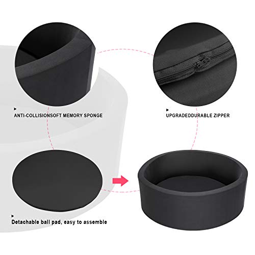 TrendBox Soft Foam Sponge Indoor Round Ball Pit,Ideal for Children - Black - Thumbnail 4