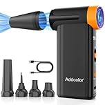 ADDCOLOR AD51 Air Blower,Compressed Air Duster with 2000mAh*2 and 8 Gear Adjustable,106770RPM Electric Duster Blower with Display – Portable Mini Duster for PC,Keyboard,Outdoor,Orange