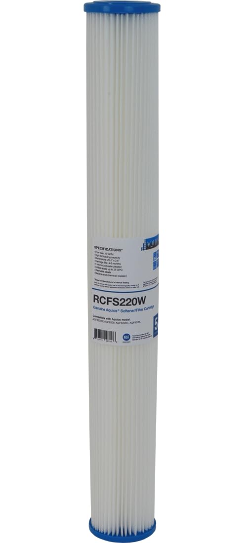 Aquios OEM WellPlus RCFS220W Salt-Free Replacement Cartridge, Prevents iron and calcium scale, removes rust, sediment and more.