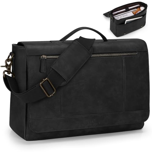 Sac messager en cuir pour homme RAINSMORE sacoche bandoulière 15,6"