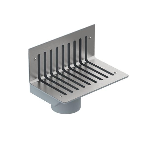 Viking SS304 Side Wall Parapet Scupper Drain | 280mm x 250mm x 240mm | Outlet Dia 152mm | Brushed Finish | Stainless Steel 304 | Ideal for Rooftops, Balconies & Terraces