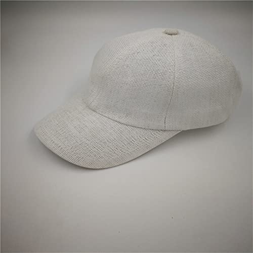 ERCZYO Atmungsaktiv Stroh Baseball caps for Frauen und männer im freien Sommer Strand Stroh handgemachte Snapback Sonnenhut a1 (Color : White, Size : One Size) Cover