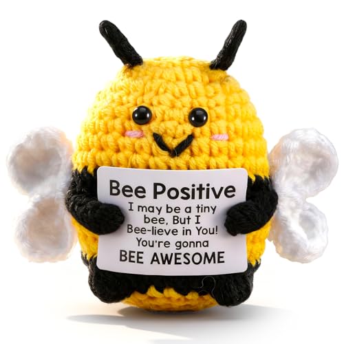 Glücksbringer Biene Pocket Hug Biene Glücksbringer Geschenke Glück Biene Positive Geschenke Positive Handgestrickt Biene Kuscheltier Geschenk Positiv Kartoffel Deutsch Ersatz Mutmacher Geschenk