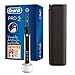 Oral-B Pro 2 2500 Elektrische Zahnbürste, wiederaufladbar, mit 1 Drucksensorgriff, 1 Bürstenkopf und 1 Reiseetui, schwarz, entfernt bis zu 100% Plaque, Geschenkidee