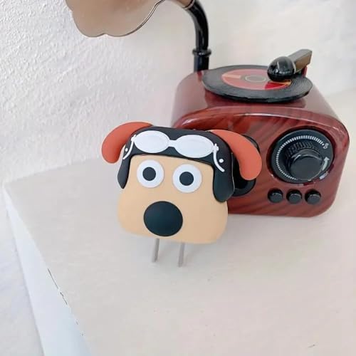 Image of INEFABLE Charger Case Cover Protector with 3D Cute Pattern for iPhone Charger only 18W & 20W, Data Charging Cable Wire Saver Protective Cable Cover Full Protection - Set Of 1 (Puppy)