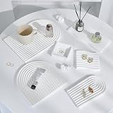 6 Piezas de diseño Original Accesorios de Fondo fotográfico Impermeable de Yeso Duro para aromaterapia Fondo Accesorios para fotografía de Productos (Blanco Nieve Plata)