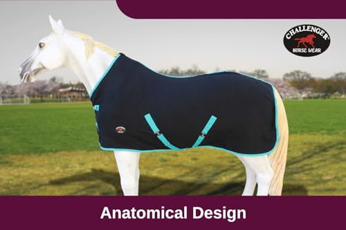 Image of Challenger Horse Polar Fleece Cooler - Moisture-Wicking, Quick-Dry Cooling Sheet for Post-Ride Care, Trailering & Shows 4350