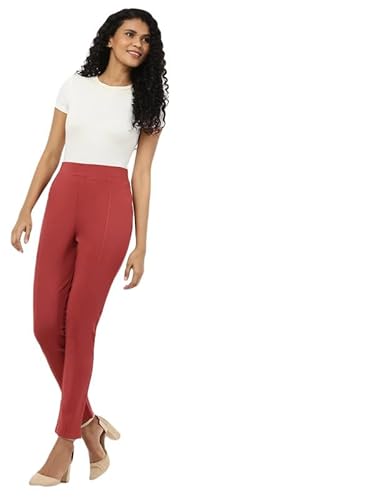 Marks & Spencer Women Chino Casual Trousers, BERRY, S