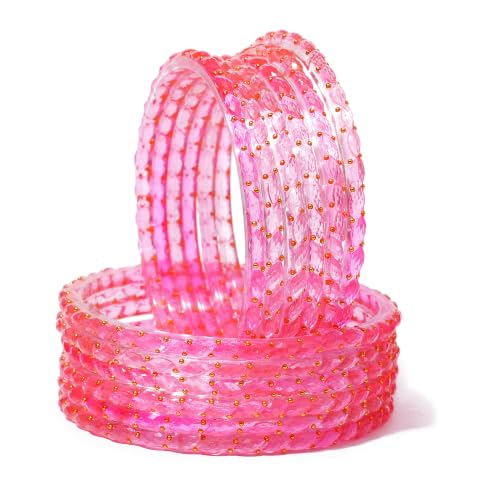 Image of Raindrop Crystal Glass Bangles, Pack of 12