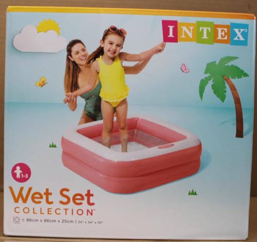 Intex Babypool Play Box Pool, Farblich Sortiert, 86 x 86 x 25 cm, (Pastell Rosa)