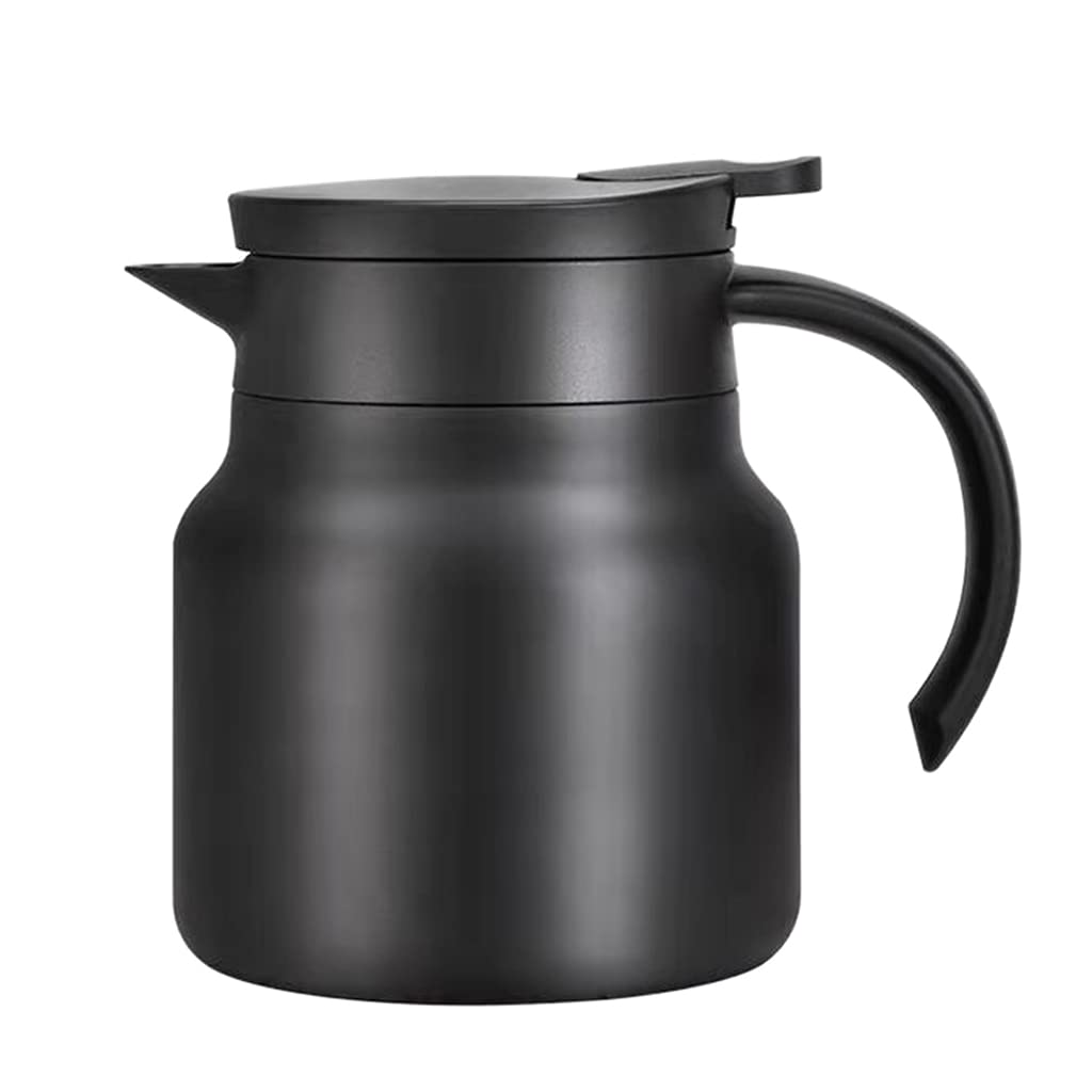 SZYDD Thermal Coffee Tea Stainless Steel Double Wall Cool for Touch Handle Retention Nonslip Silicone Stainless Steel Double-Layer Thermal Insulation Coffee Pot