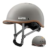 OutdoorMaster Bike Helmet for Adults,Adjustable Cycling Helmet with Light for Men & Women - Safety Certified for Bicycle Skateboard Road Bike Skating Roller Commuting Helmet