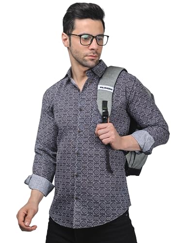 Image of TryBuy Luxe Edition Men's Linen Casual Printed Full Sleeves Shirt