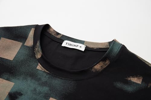 YININF Mens Hipster Hip Hop Short Sleeve Print T-Shirt - Image 4