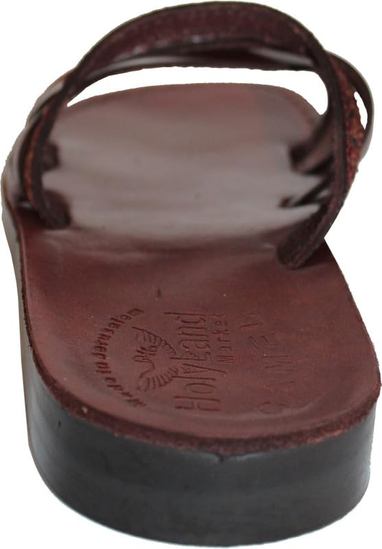Holy Land Market Men/Women Biblical Jesus Leather/Embroidered Sandals/Slides From Jerusalem (Saint Paul Style)3