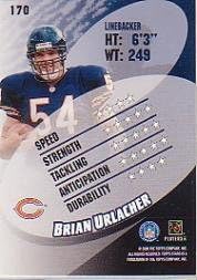 2000 Topps Stars Football Rookie Card #170 Brian Urlacher Near Mint/Mint