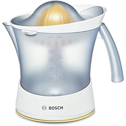 Exprimidor De Naranja Eléctrico Universal Exprimidor de cítricos Bosch VitaPress,cono de prensa universal para frutas pequeñas y grandes,control de pulpa,alto rendimiento de zumo,recipiente de zumo de 0,8l, apto para lavavajillas,25W.