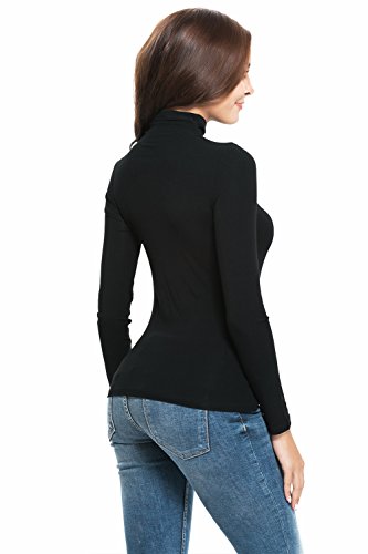 Womens Long Sleeve Mock Turtleneck Stretch Fitted Underscrubs Layer Tee Tops
