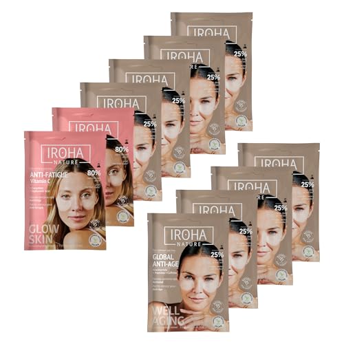IROHA NATURE - Pack 10 Parches Ojos Tisú | Cosmética Coreana Global Eye Care | Atenúa Bolsas, Ojeras y Arrugas | 100% Biodegradable, Vegano y Cruelty Free