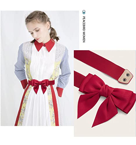 Women's Slim Cotton Bow Tie Waist Belt Full-Elastic Simple Elegant Girdle for Dresses4