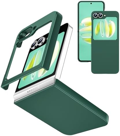 LeYi for Samsung Z-Flip 6 Case: Galaxy ZFlip 6 Case, Firmly Fit Hard PC Support Wireless Charging Full Body Cover Anti Scratch Shockproof Protective Ultra-Thin Phone Case Cover Z Flip6, Green