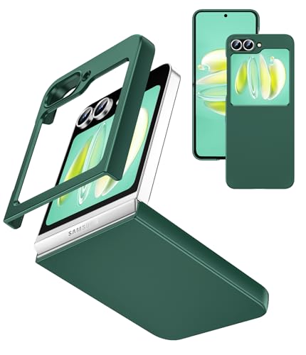 LeYi for Samsung Z-Flip 6 Case: Galaxy ZFlip 6 Case, Firmly Fit Hard PC Support Wireless Charging Full Body Cover Anti Scratch Shockproof Protective Ultra-Thin Phone Case Cover Z Flip6, Green