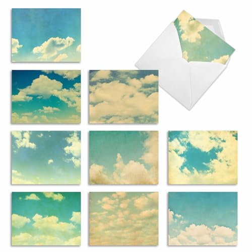 The Best Card Company - Box of 10 All Occasion Cards Blank (4 x 5.12 Inch) - Scenic Landscape Cards Assorted - Cloud 9 M2036