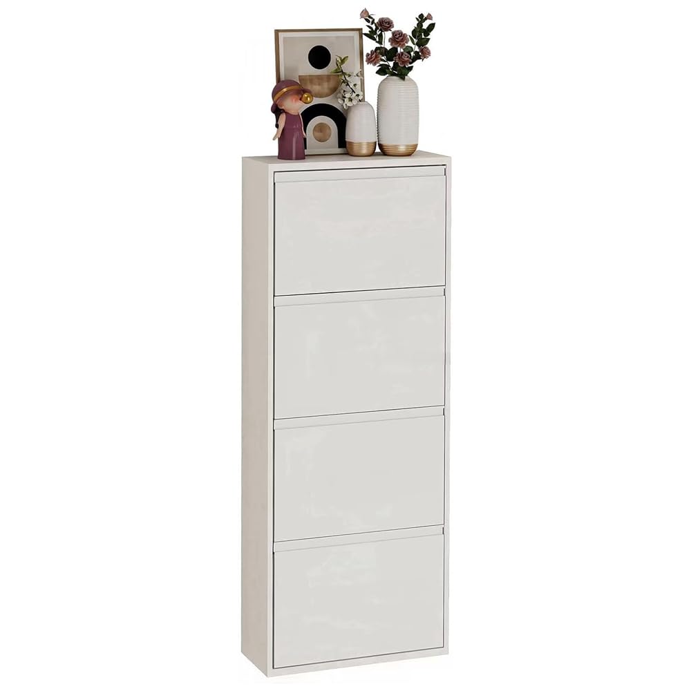 【最終値下げ】新品未組立 JAVRON シューズボックス 2段 スリム (白) Amazon｜JAVRON シューズラック スリム 斜め置き シューズボックス