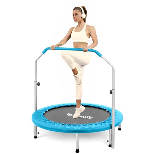 SereneLife Trampoline Pliable 101,6 cm – Mini Trampoline de Fitness Compact pour Enfants et Adultes, Rebondisseur d’Exercice, Équipement d’Entraînement...