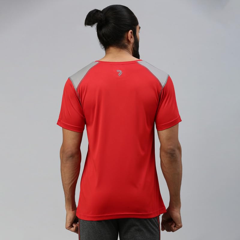Image of sporto Men's Fast Dry Micro Fiber Solid Regular T-Shirt Half Sleeve|Charcoal