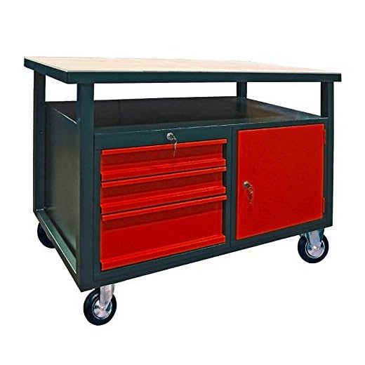 DEMA Profi-Werkbank 3 Schubl/1 Tür rot/anthrazit