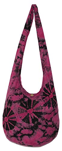 TIE DYE Bohemian Hipster Hobo Boho Hippie Crossbody Bag Purse Black Tone 39