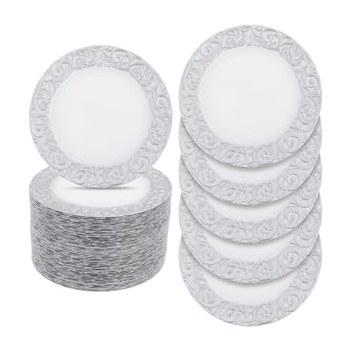 50 Platos Cargadores Redondos Plástico 12.99 Pulg miniatura 1