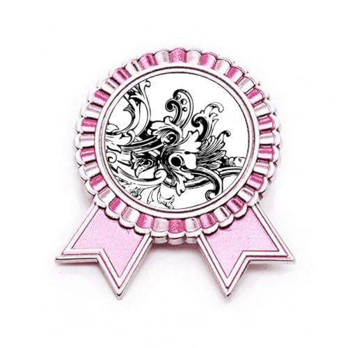 Broche baroque rose ornement artistique en métal ciselé