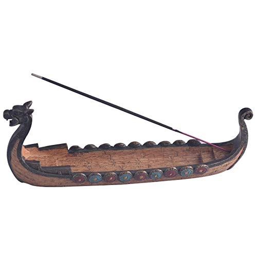 Comeon Retro Incense Burners Traditional Chinese Design Dragon Boat Incense Stick Holder Burner Hand Carved Carving Censer Ornaments #TOP1