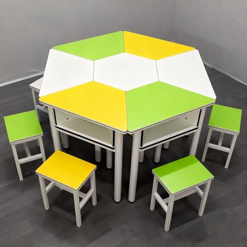 Image of Mobile Group Activity Desk - Triangular /Hexagonal Table for Maker Classroom, Conference & Science Experiments(V1.6)