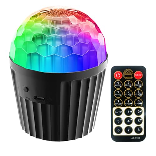 Luz de discoteca con control remoto, luces de discoteca, lámpara de ambiente para fiestas de baile, cumpleaños, dispositivo de iluminación de DJ